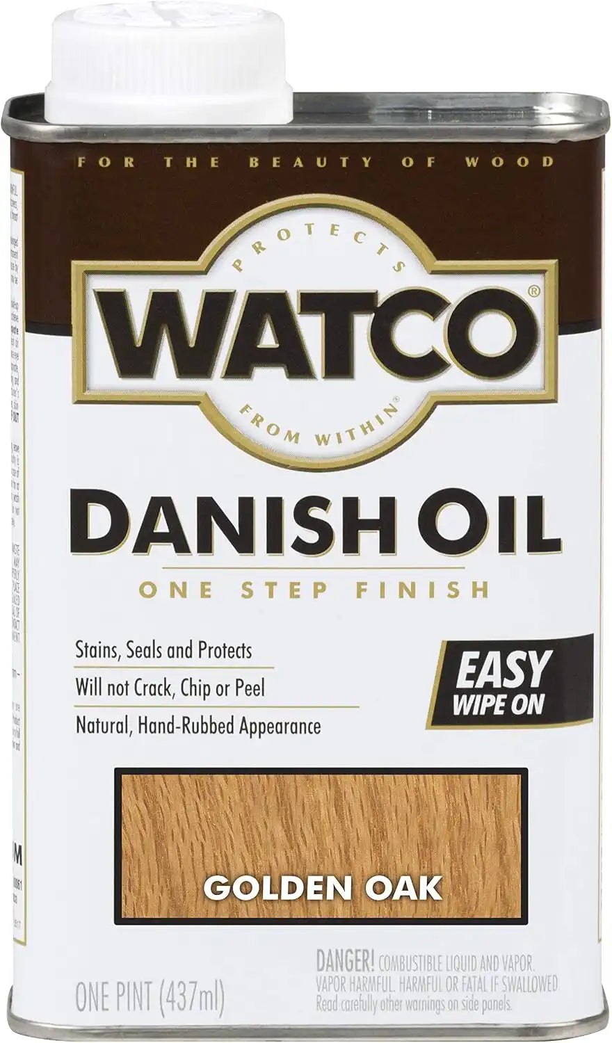 Watco 65151H Danish Oil Wood Finish, Pint, Golden Oak