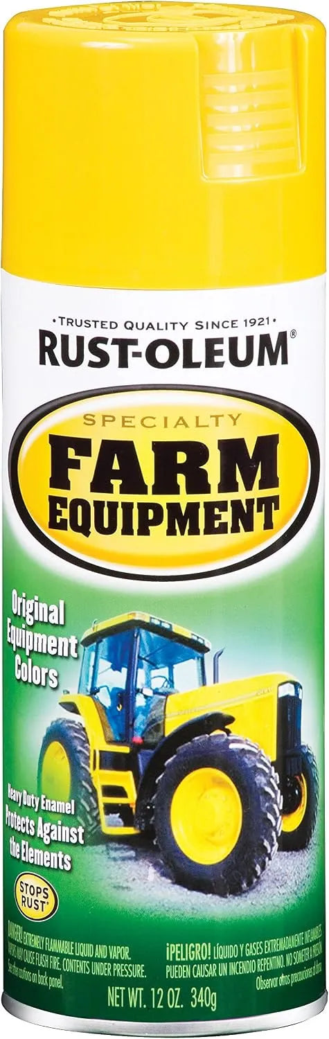 Rust-Oleum 7443830 Specialty Farm Equipment Spray Paint, 12 oz, John Deere Yellow