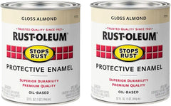 Rust-Oleum 7770502-2PK Stops Rust Brush On Paint, Quart, Gloss Almond, (Pack of 2)