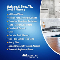 Miracle Sealants Tile & Stone Cleaner Concentrate for Natural Stone, Tile & Grout, pH Neutral, Quart, 6 Pack