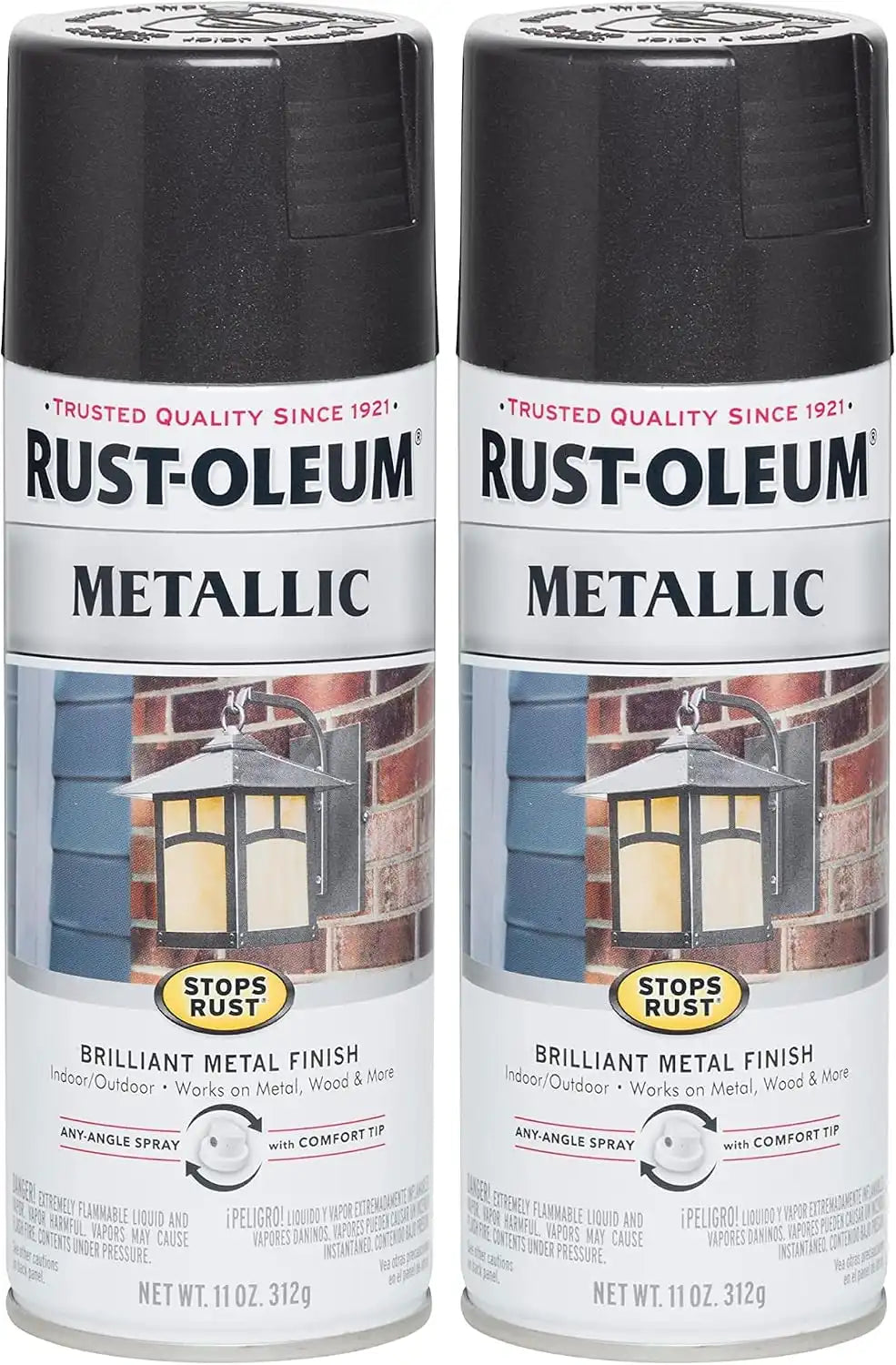 Rust-Oleum 7250830 Stops Rust Metallic Spray Paint, 11 Ounce, Black Night (Pack of 2)