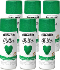 Rust-Oleum 277781-6PK Specialty Glitter Spray Paint, 10.25 Oz, Kelly Green, 6 Pack