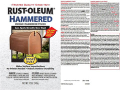 Rust-Oleum 7210502 Stops Rust Hammered Finish Paint, Quart, Gold