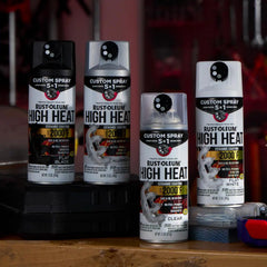 Rust-Oleum Automotive High Heat Spray Paint Custom Spray 5-in-1, 12 oz, Flat White