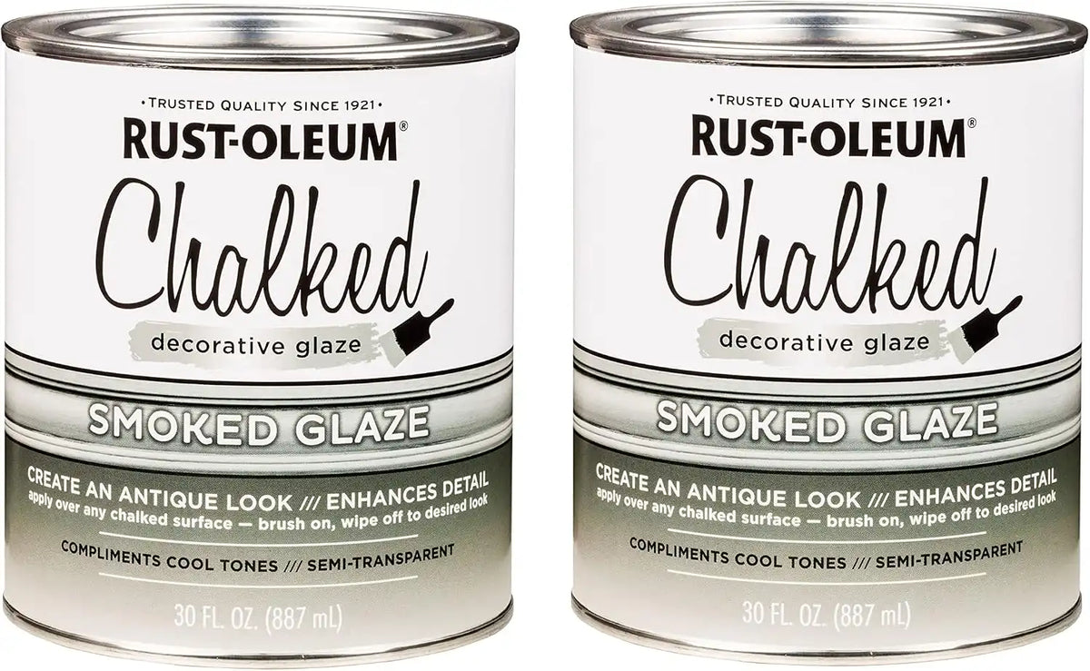 Rust-Oleum 315883-2PK Chalked Decorative Glaze, 30 oz, Semi-Transparent Smoked, 2 Pack
