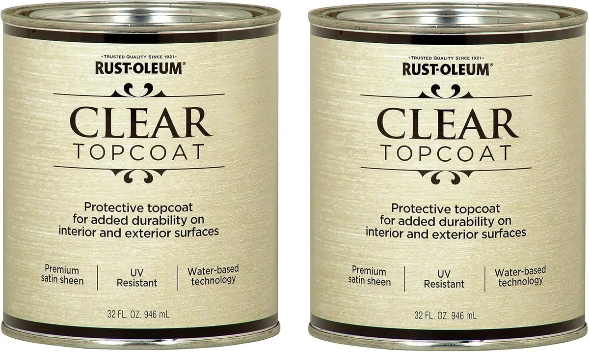 Rust-Oleum 253613-2PK Metallic Accents Paint, Quart, Satin Clear, 2 Pack