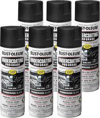 Rust-Oleum 248656-6PK Stops Rust Professional Grade Undercoating Spray Paint, 15 oz, Rubberized Black, 6 Pack