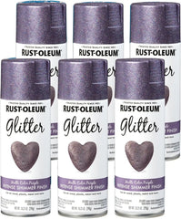 Rust-Oleum 342607-6PK Specialty Glitter Spray Paint, 10.25 oz, Purple Multi-Color, 6 Pack