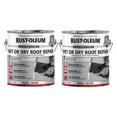 Rust-Oleum Advanced Wet or Dry Asphalt Based Roof Repair Cement, Gallon, Black, 2 Pack