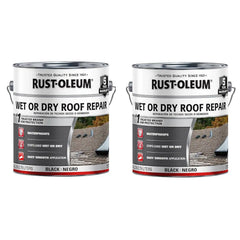 Rust-Oleum Wet or Dry Asphalt Based Roof Repair Cement, Gallon, Black, 2 Pack