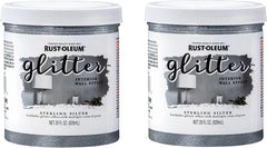 Rust-Oleum 360219-2PK Glitter Interior Wall Paint, 28 oz, Sterling Silver, 2 Pack