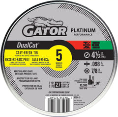 Gator DualCut Type 27 Metal Cut-Off-Wheel, 4-1/2" x .098" x 7/8", 5 Pack
