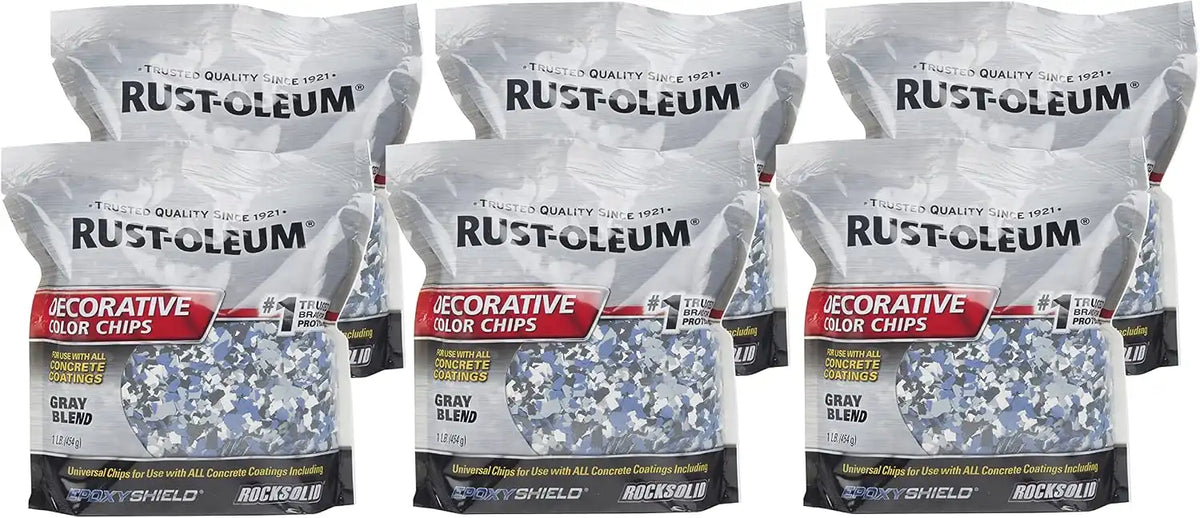 Rust-Oleum 301359-6PK Decorative Color Chips, Gray Blend, (Pack of 6)
