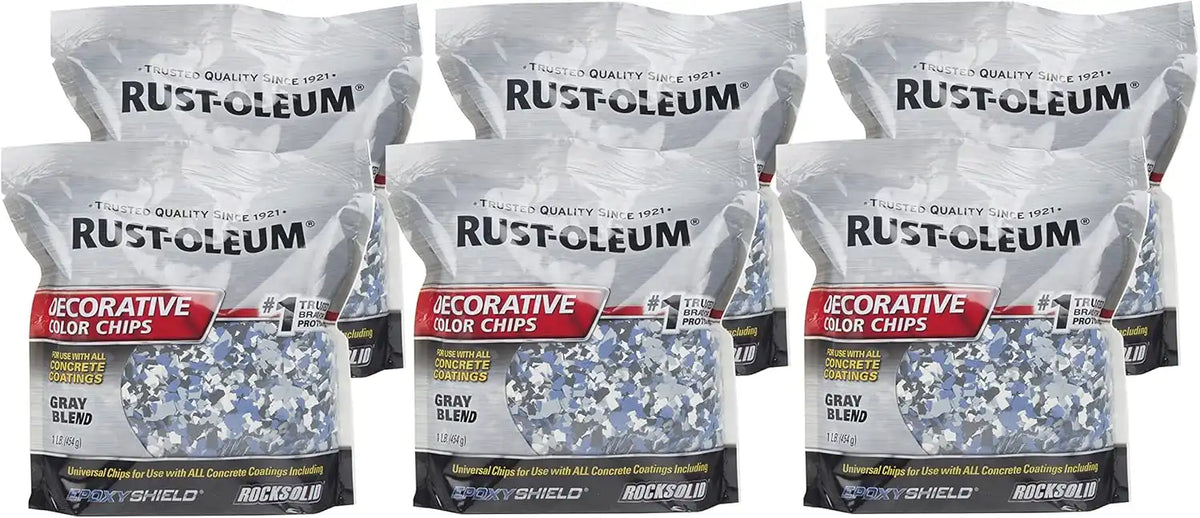 Rust-Oleum 301359-6PK Decorative Color Chips, Gray Blend, (Pack of 6)