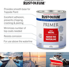 Rust-Oleum 207016 Marine Metal Primer, Quart, White, 1 Quarts (Pack of 2)