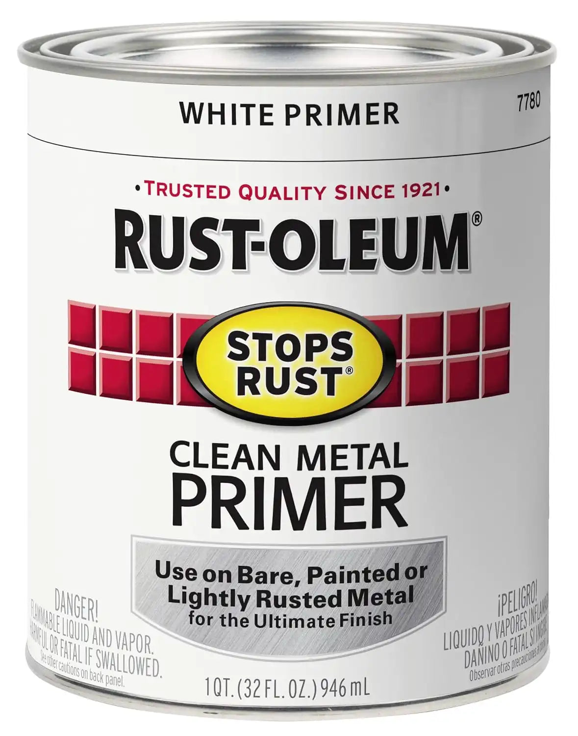 Rust-Oleum 7780502 Stops Rust Clean Metal Brush On Primer, Quart
