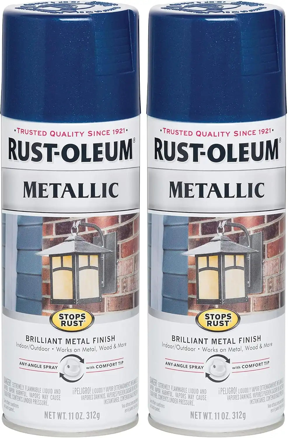 Rust-Oleum 7251830 Stops Rust Metallic Spray Paint, 11 Ounce, Cobalt Blue, 12 Fl Oz (Pack of 2)