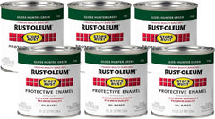 Rust-Oleum 7738730-6PK Stops Rust Brush On Paint, Half Pint, Gloss Hunter Green, (Pack of 6)