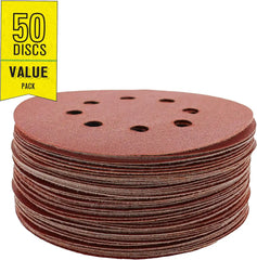 Gator 5" Random Orbit Hook & Loop Red Resin Aluminum Oxide Sanding Discs, 8-Hole, 320 Grit, 50 Pack