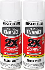 Rust-Oleum 271919 Acrylic Enamel 2X Spray Paint, 12 oz, Gloss White (Pack of 2)