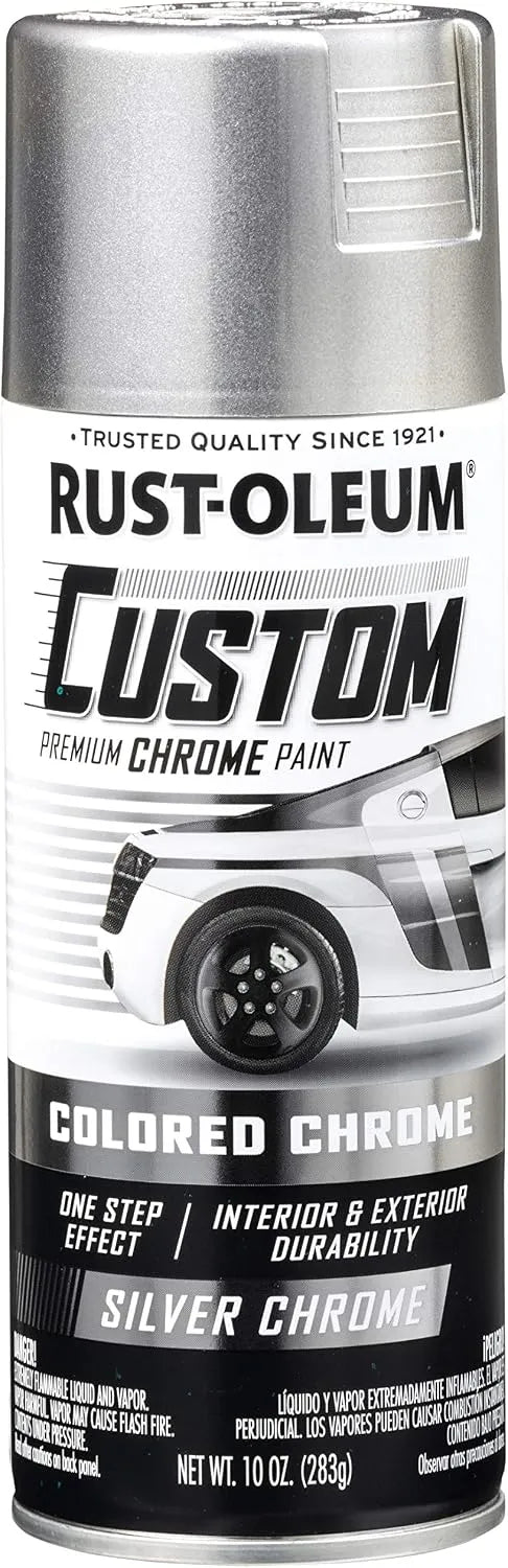Rust-Oleum 340558 Automotive Custom Chrome Spray Paint, 10 oz, Silver