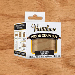 Varathane Wood Grain Tape | Mimics Real Wood Texture | Peel‑and‑Stick Application | Use on Trim, Furniture, Decor, or Conceal Damages | Golden Pecan | 2.5 in x 15 ft