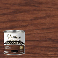 Varathane Premium Fast Dry Wood Stain | 1 Hour Dry Time | 1 Coat Color | Interior Wood Stain | Furniture, Cabinets, Doors, Trim | Half Pint | Gunstock