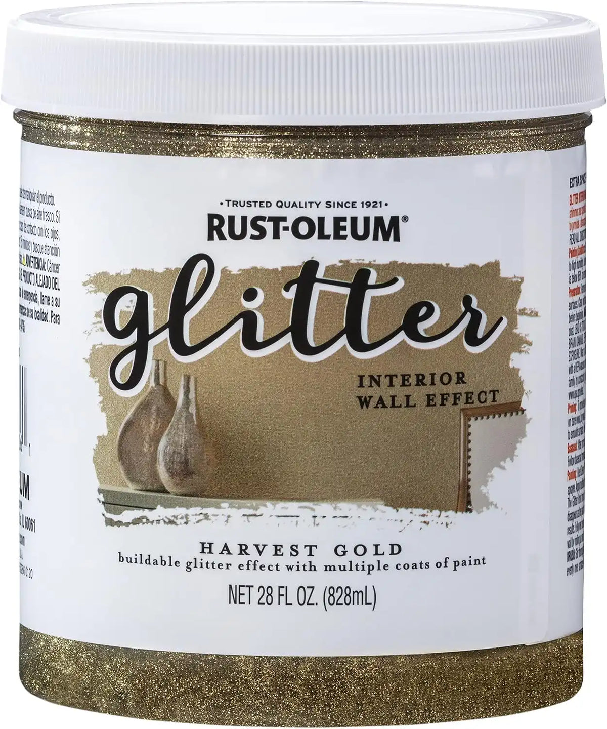 Rust-Oleum 360218 Glitter Interior Wall Paint, 28 oz, Harvest Gold, (Pack of 1)