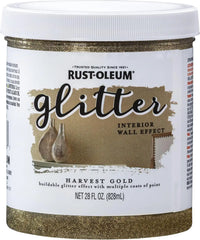 Rust-Oleum 360218 Glitter Interior Wall Paint, 28 oz, Harvest Gold, (Pack of 1)