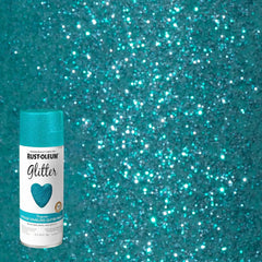 Rust-Oleum 302573-6PK Specialty Glitter Spray Paint, 10.25 Oz, Turquoise, 6 Pack