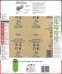 Gator 9" x 11" Multi-Surface Sanding Sheets, 36 Grit, 25 Pack