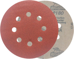 Gator 5" Random Orbit Hook & Loop Red Resin Aluminum Oxide Sanding Discs, 8-Hole, 180 Grit, 50 Pack