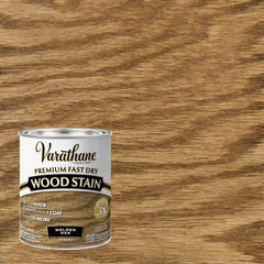 Varathane Premium Fast Dry Wood Stain | 1 Hour Dry Time | 1 Coat Color | Interior Wood Stain | Furniture, Cabinets, Doors, Trim | Quart | Golden Oak