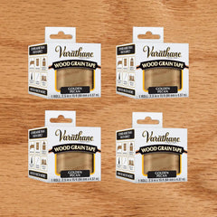 Varathane Wood Grain Tape | Mimics Real Wood Texture | Peel‑and‑Stick Application | Use on Trim, Furniture, Decor, or Conceal Damages | Golden Pecan | 2.5 in x 15 ft | 4 Pack