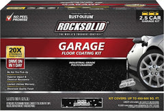 Rust-Oleum 318697 RockSolid Polycuramine Garage Floor Coating, 2.5 Car Kit, High Gloss Black