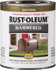 Rust-Oleum 7210502 Stops Rust Hammered Finish Paint, Quart, Gold