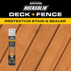 RockSolid Deck+Fence Protective Stain & Sealer with Turbo Spray System | Oil‑Base One‑Coat Protection | Superior Moisture Resistance | UV Resistant | Natural | 23 oz Aerosol | 6 Pack